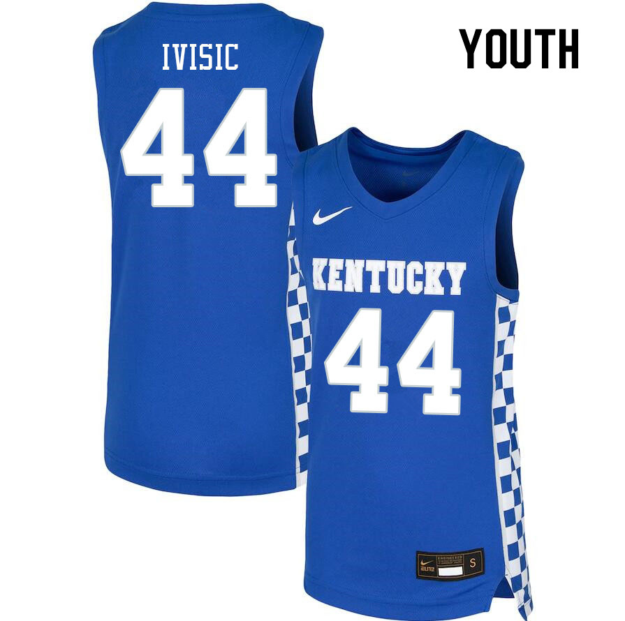 Youth #44 Zvonimir Ivisic Kentucky Wildcats College Basketball Jerseys Stitched Sale-Blue